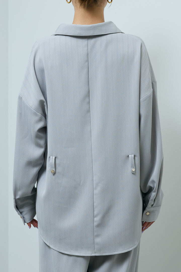 ミニヘリンボーンベルト付きシャツ