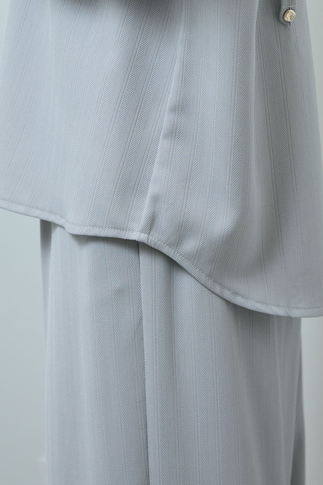 ミニヘリンボーンベルト付きシャツ+ミニヘリンボーンストレートイージーワイドPT(2set)