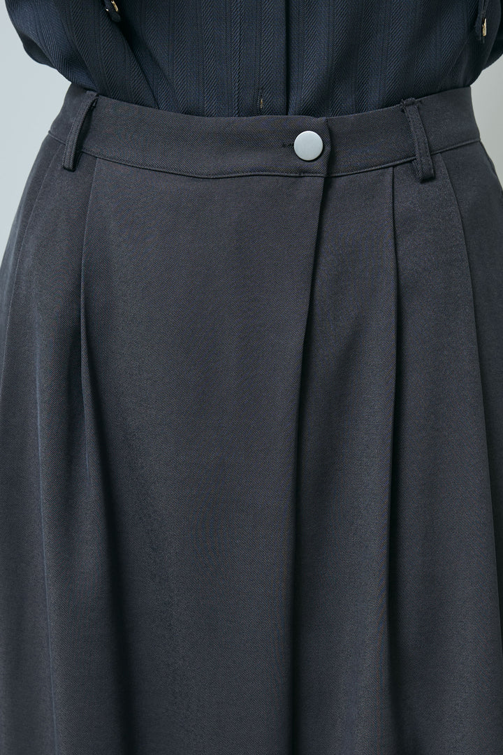 [予約/SET]ミックスシャギー襟付きカーデ+タックラップワイドPT(2set)