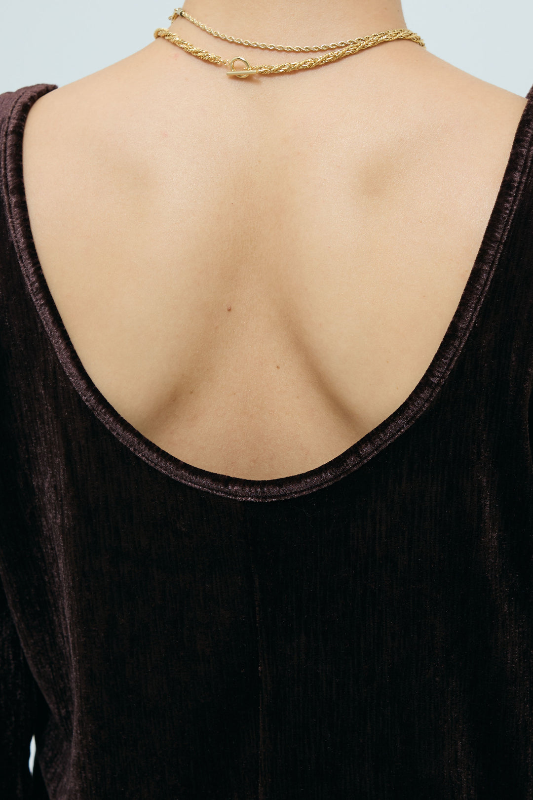 [予約/SET]ベロアバックオープンワンピース+プードルファーベスト(2set)