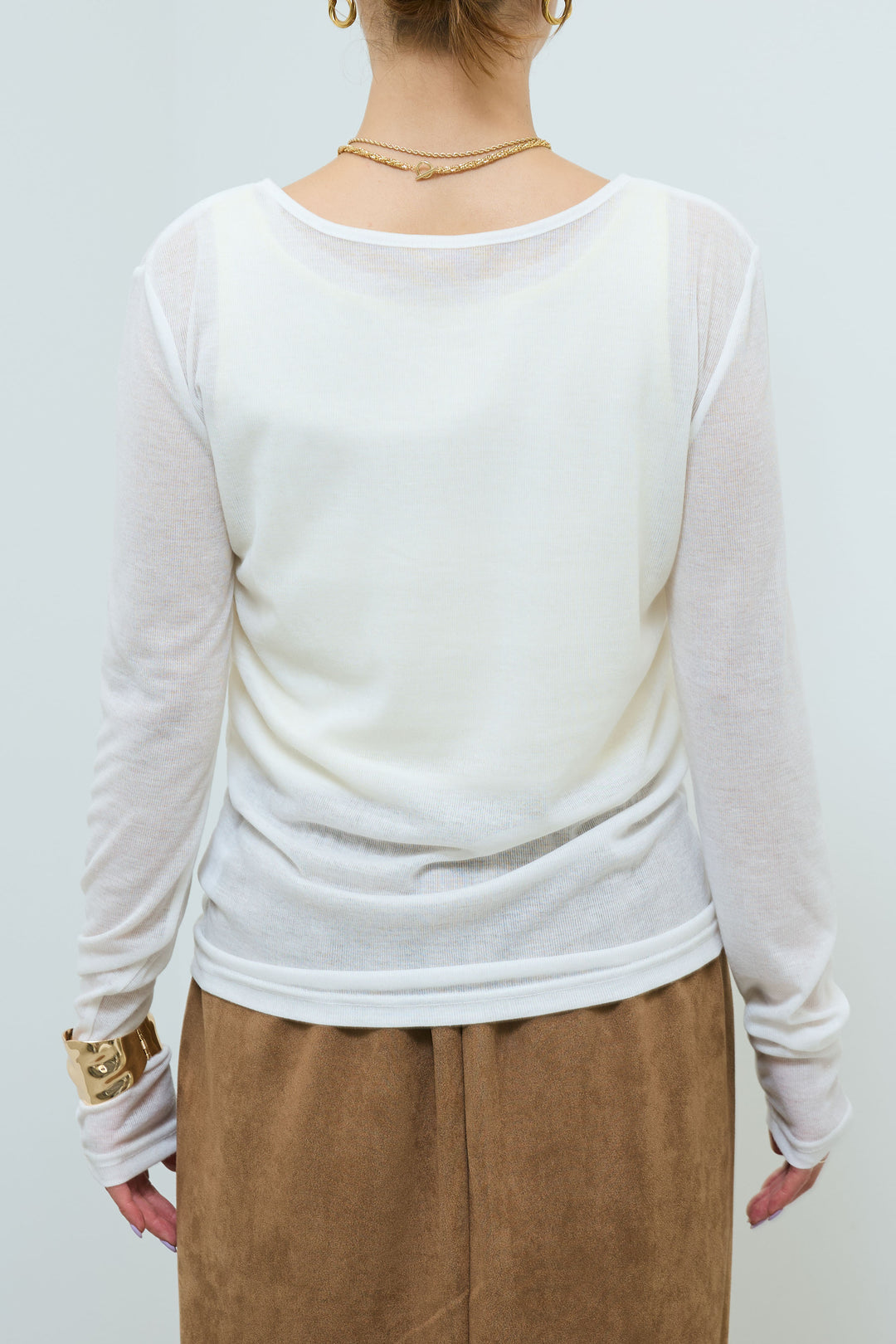 [予約/SET]フリンジニットベスト+シアーヘンリーネックロンT(2set)