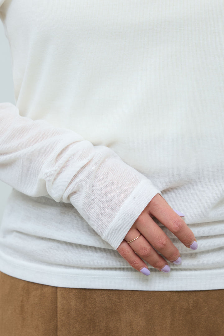 [予約/SET]エポーレット付きスウェードライクブルゾン+シアーヘンリーネックロンT(2set)