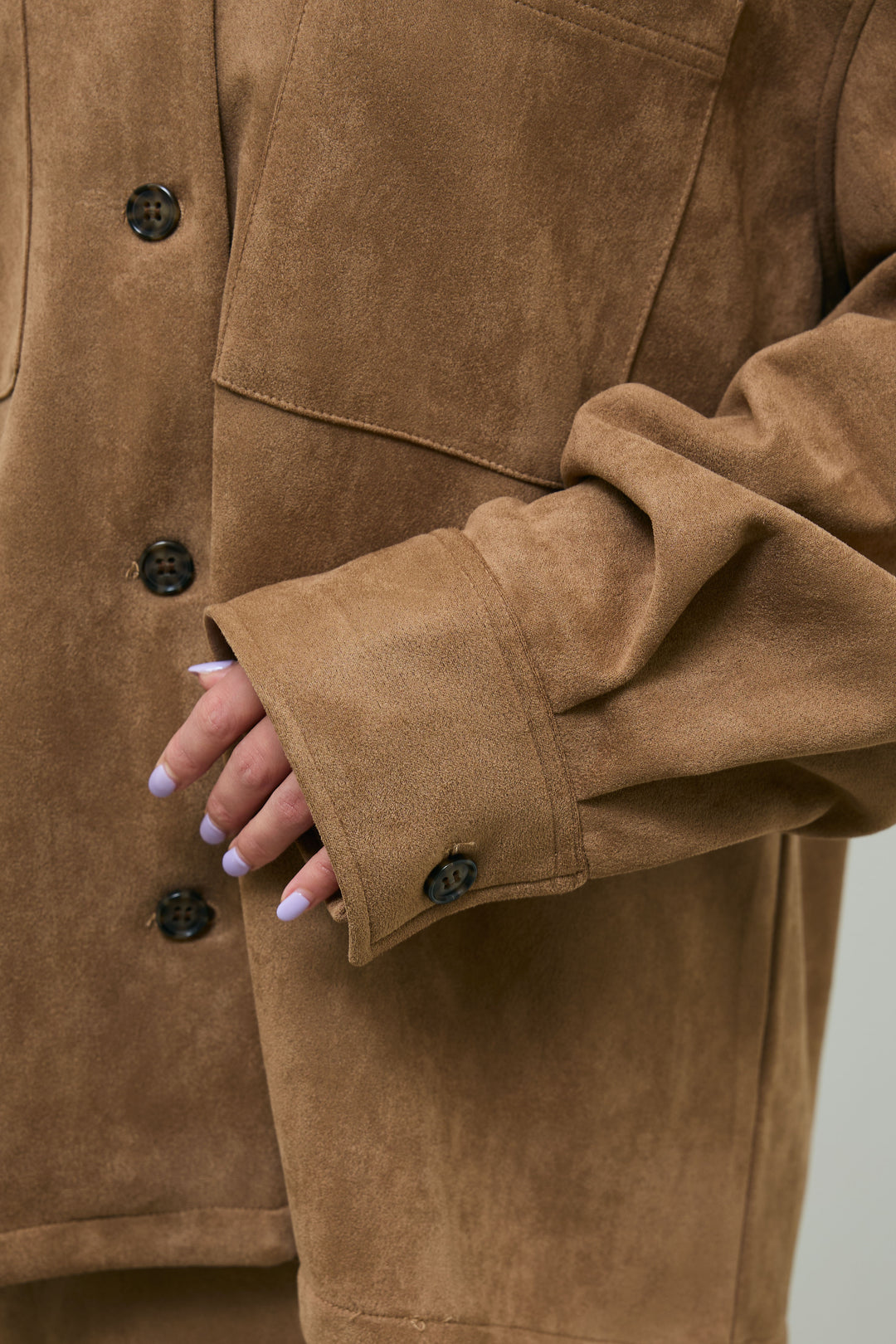 [予約/SET]フェイクスウェードシャツJK+フェイクスウェードペンシルSK(2set)