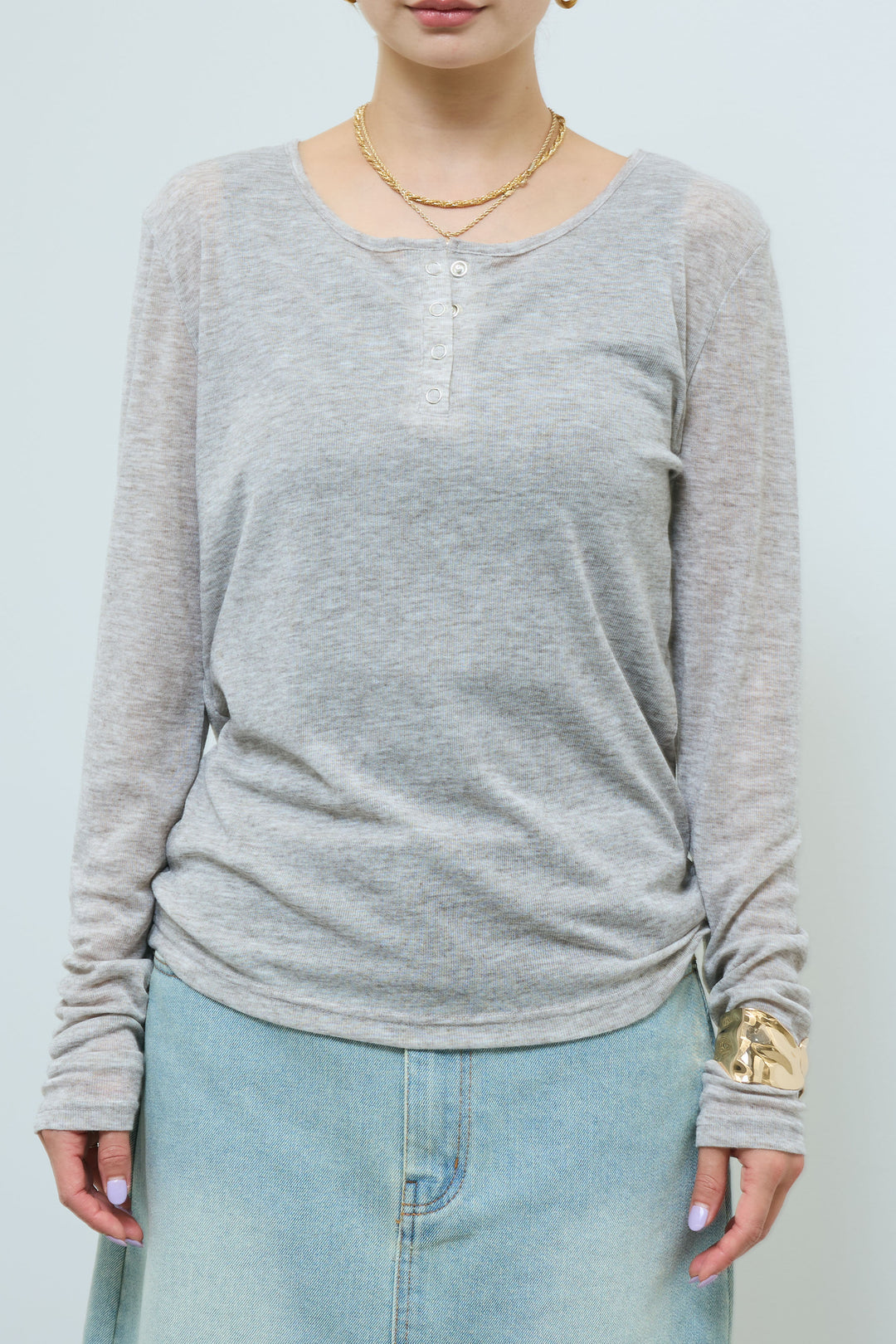 [予約]シアーヘンリーネックロンT