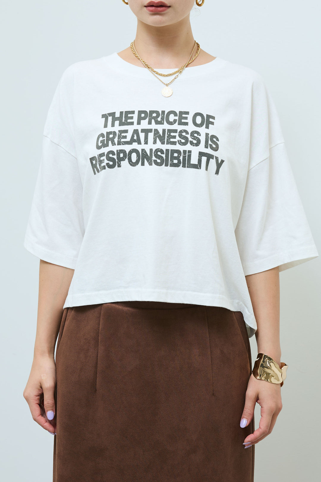 [予約/SET]袖ボリュームMA1+ピグメントロゴショート丈T+ニットマキシスカート(3set)