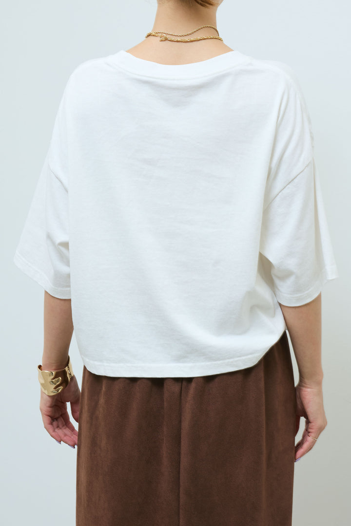 [予約/SET]フェイクスウェードブルゾン+ピグメントロゴショート丈T(2set)