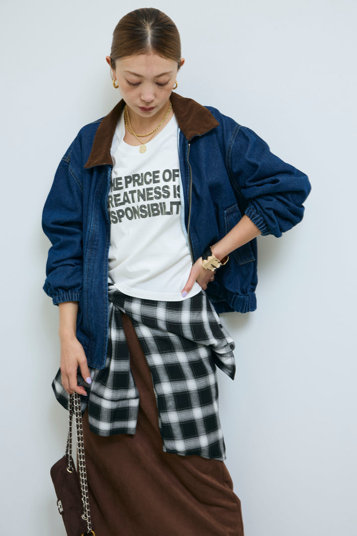 [予約]コーデュロイ襟デニムブルゾン