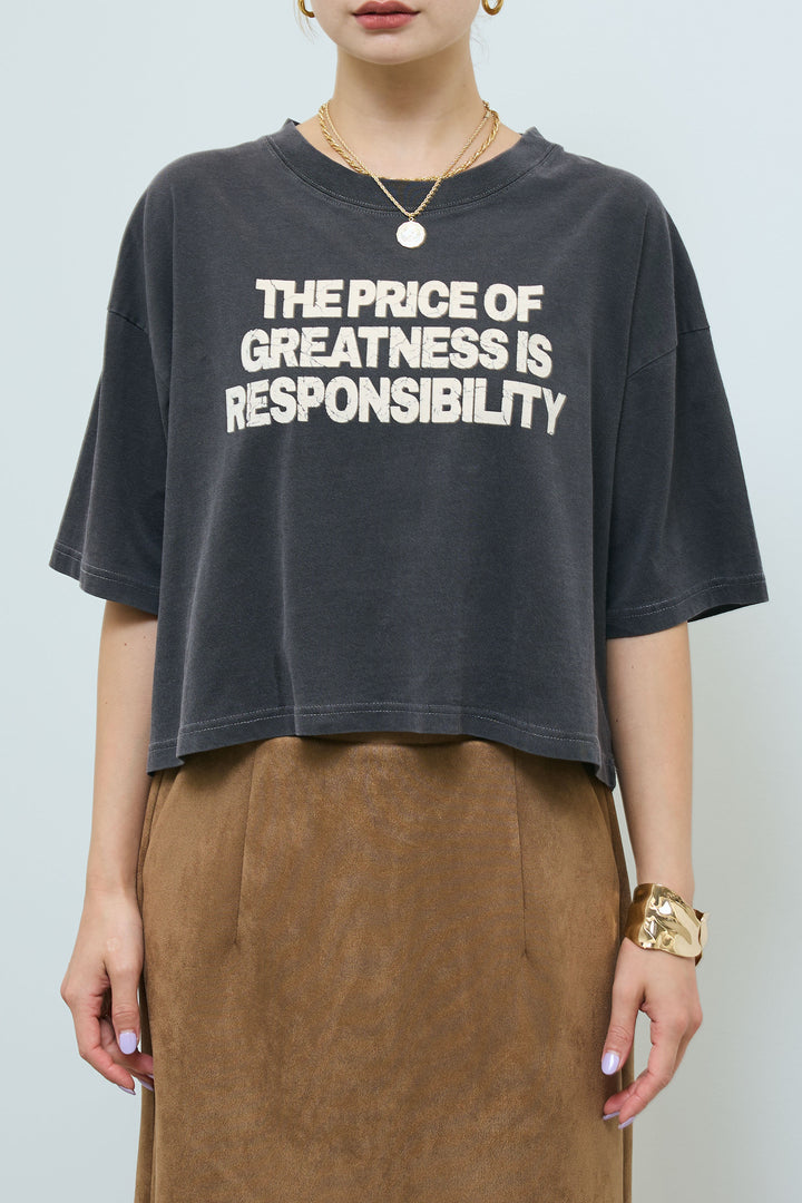 [予約]ピグメントロゴショート丈T