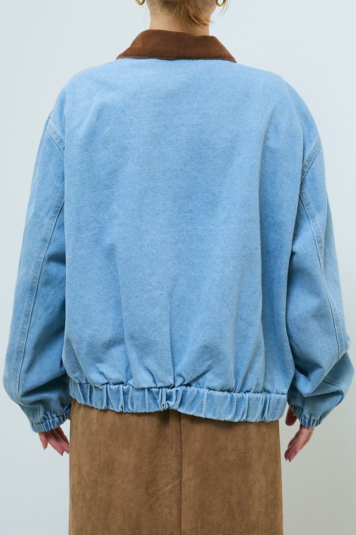 [予約]コーデュロイ襟デニムブルゾン