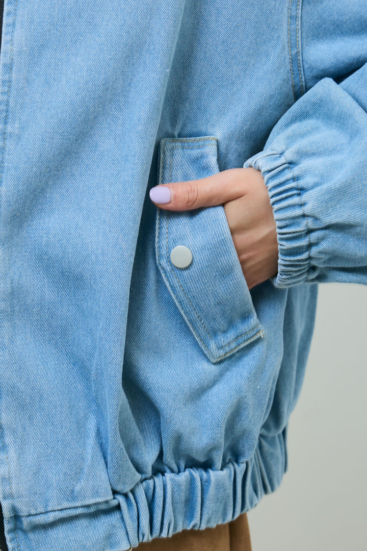 [予約]コーデュロイ襟デニムブルゾン