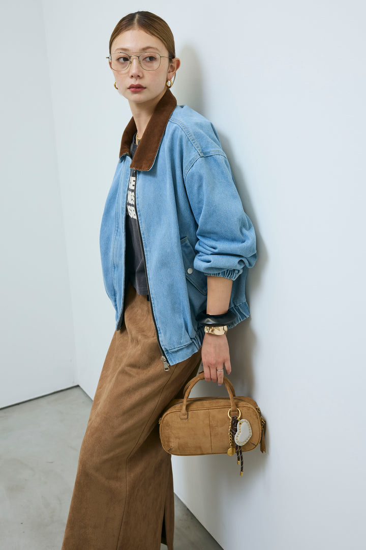 [予約]コーデュロイ襟デニムブルゾン