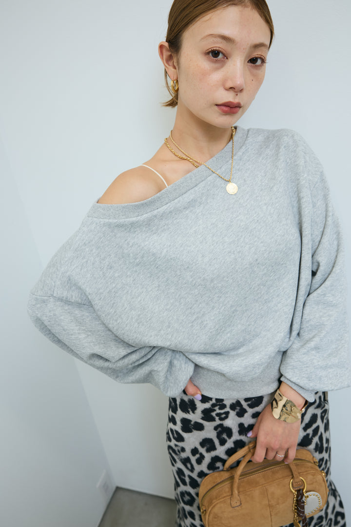 [予約]裏毛アシメショルダープルオーバー