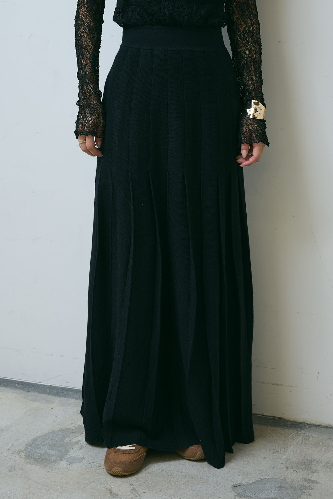 [予約]ニットプリーツロングSK