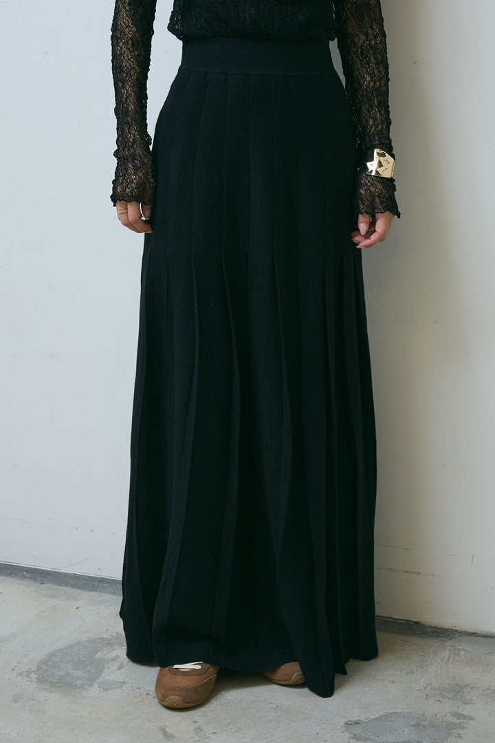 [予約]ニットプリーツロングSK