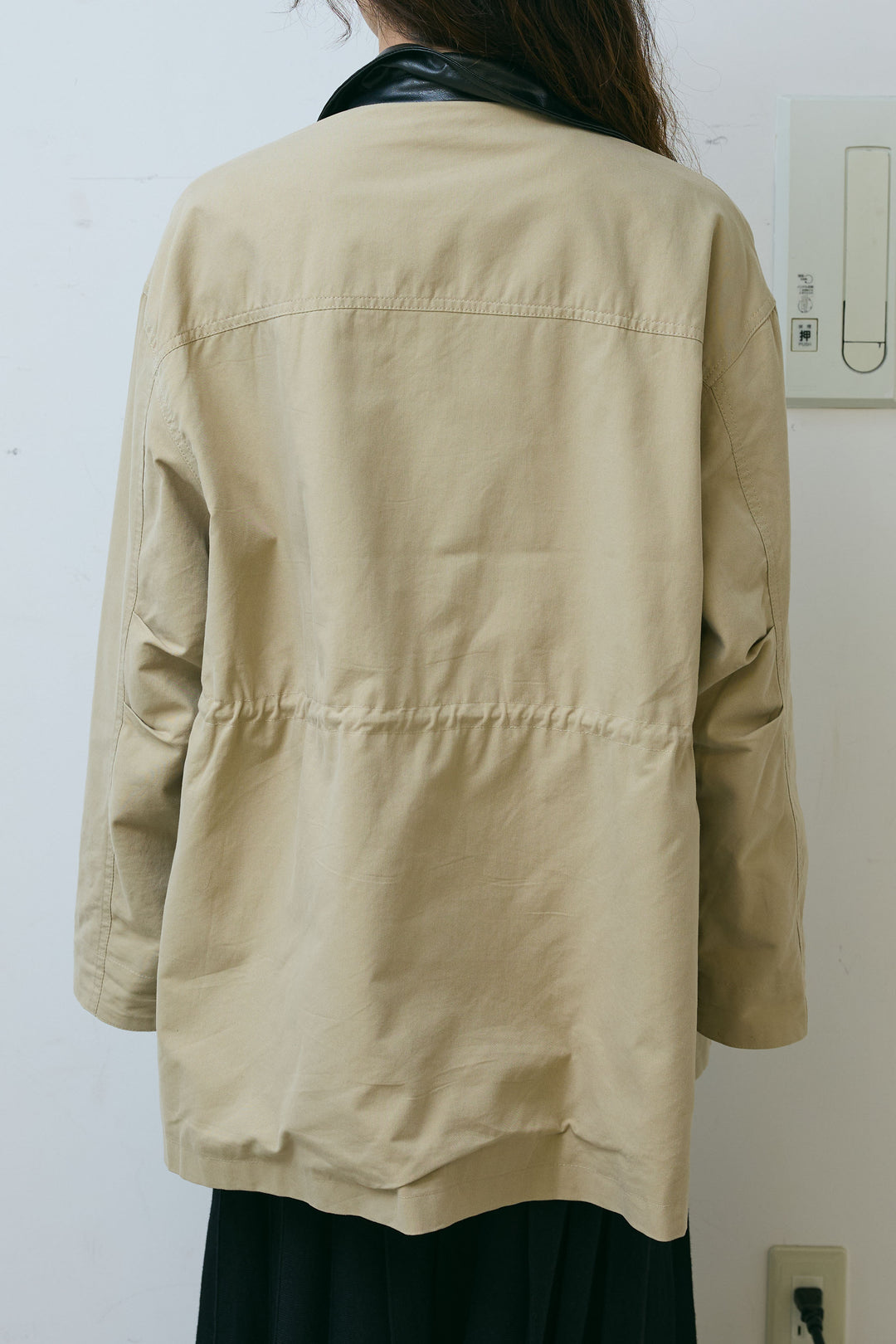 [予約/SET]フェイクレザー襟カバーオール+ニットプリーツロングSK(2set)