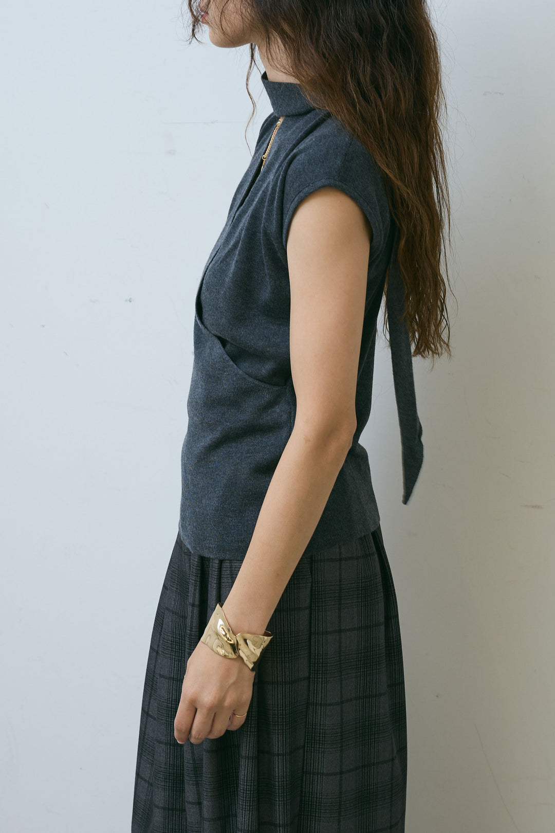 [予約/SET]フェイクスウェードブルゾン+タイつきVネックニットPO(2set)