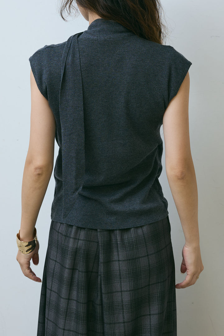 [予約/SET]フェイクスウェードブルゾン+タイつきVネックニットPO(2set)