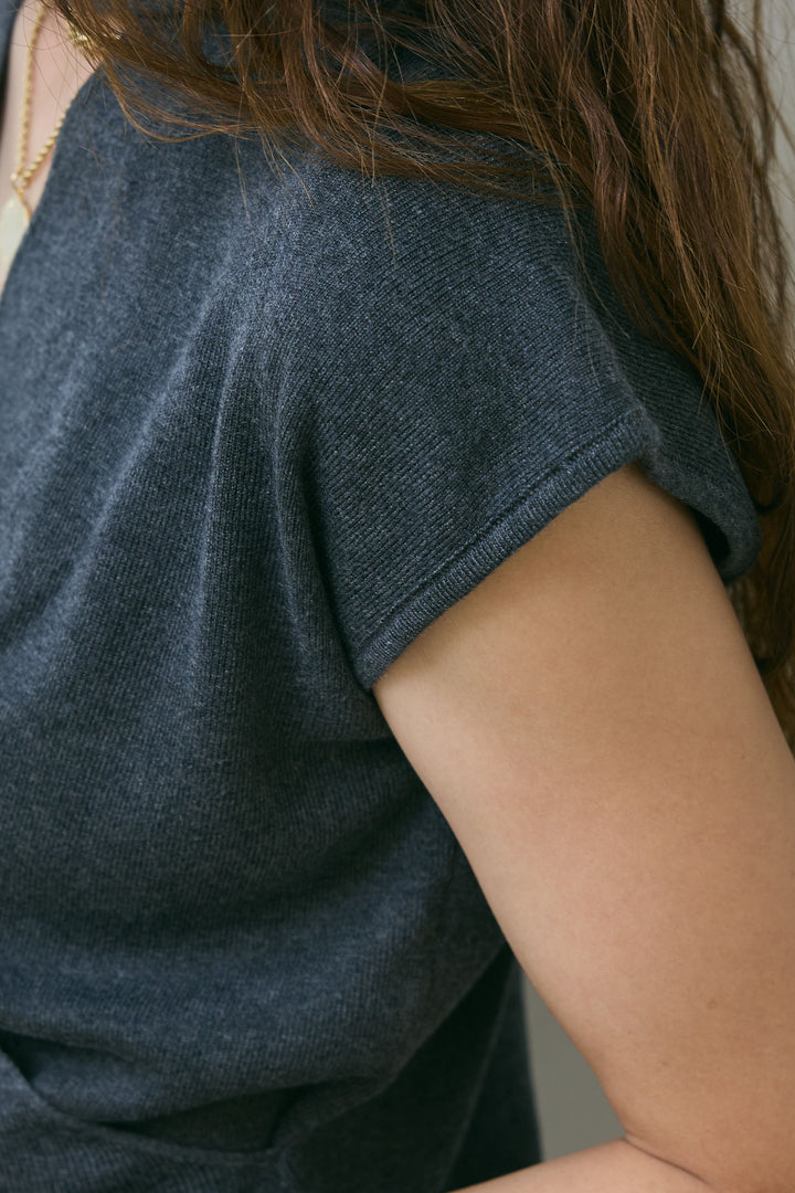 [予約/SET]タイつきVネックニットPO+サイドポケットカーブフォルムパンツ(2set)