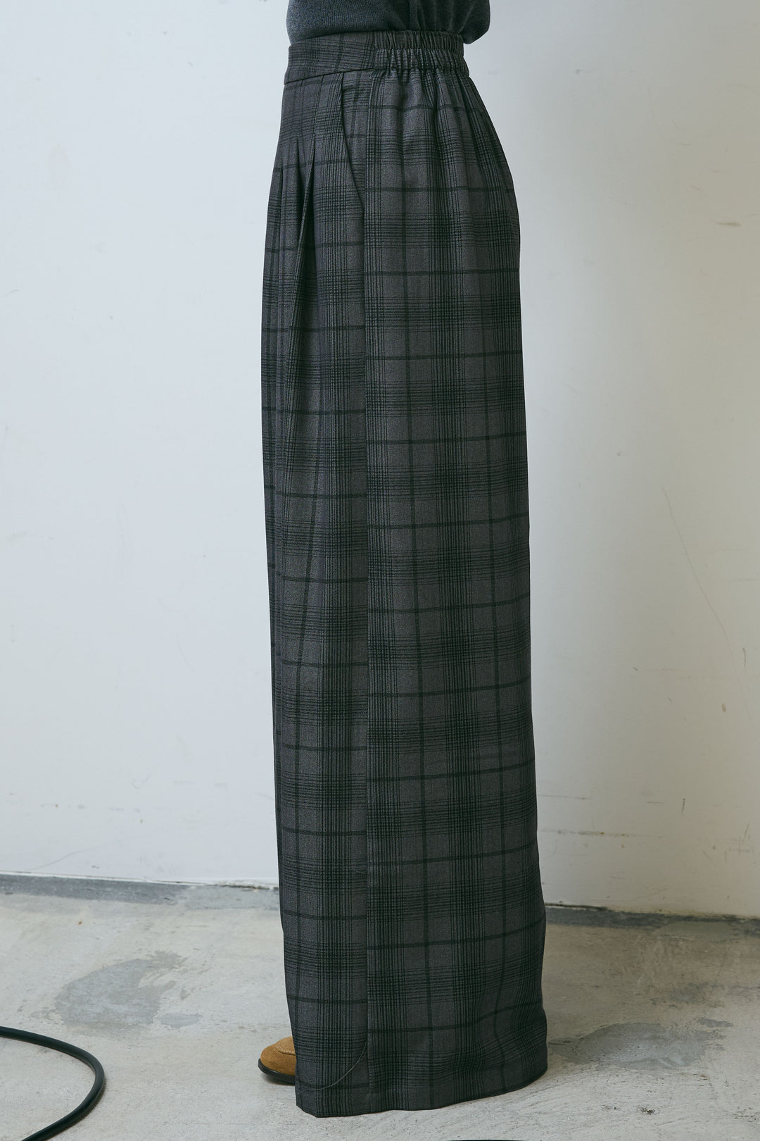 [予約]チェックワイドタックパンツ