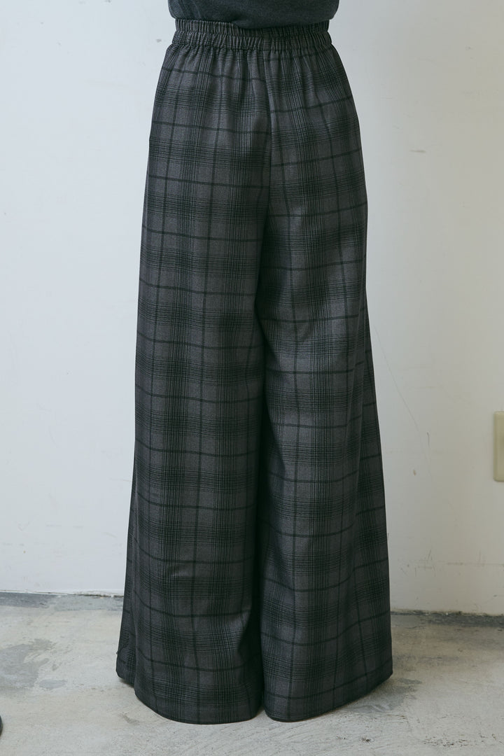[予約]チェックワイドタックパンツ