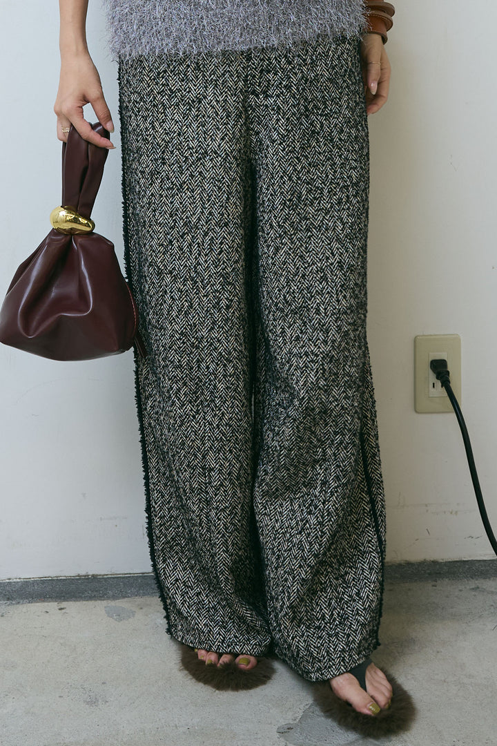 [予約]ツイードフリンジカーブパンツ