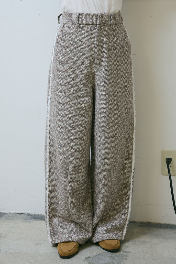 [予約]ツイードフリンジカーブパンツ
