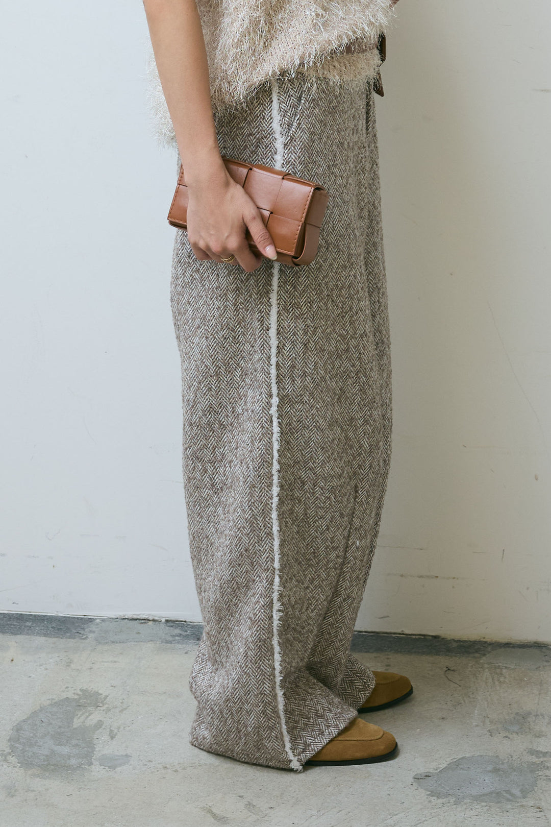 [予約]ツイードフリンジカーブパンツ