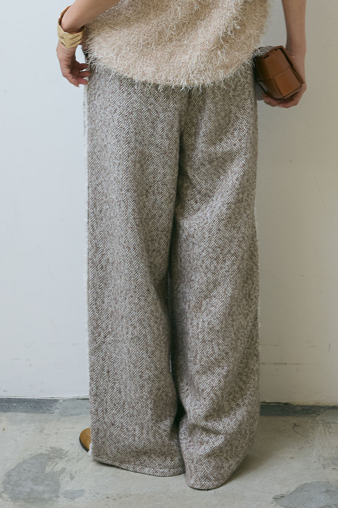 [予約]ツイードフリンジカーブパンツ