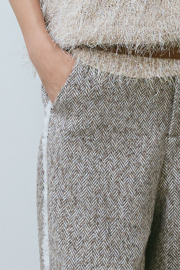 [予約]ツイードフリンジカーブパンツ