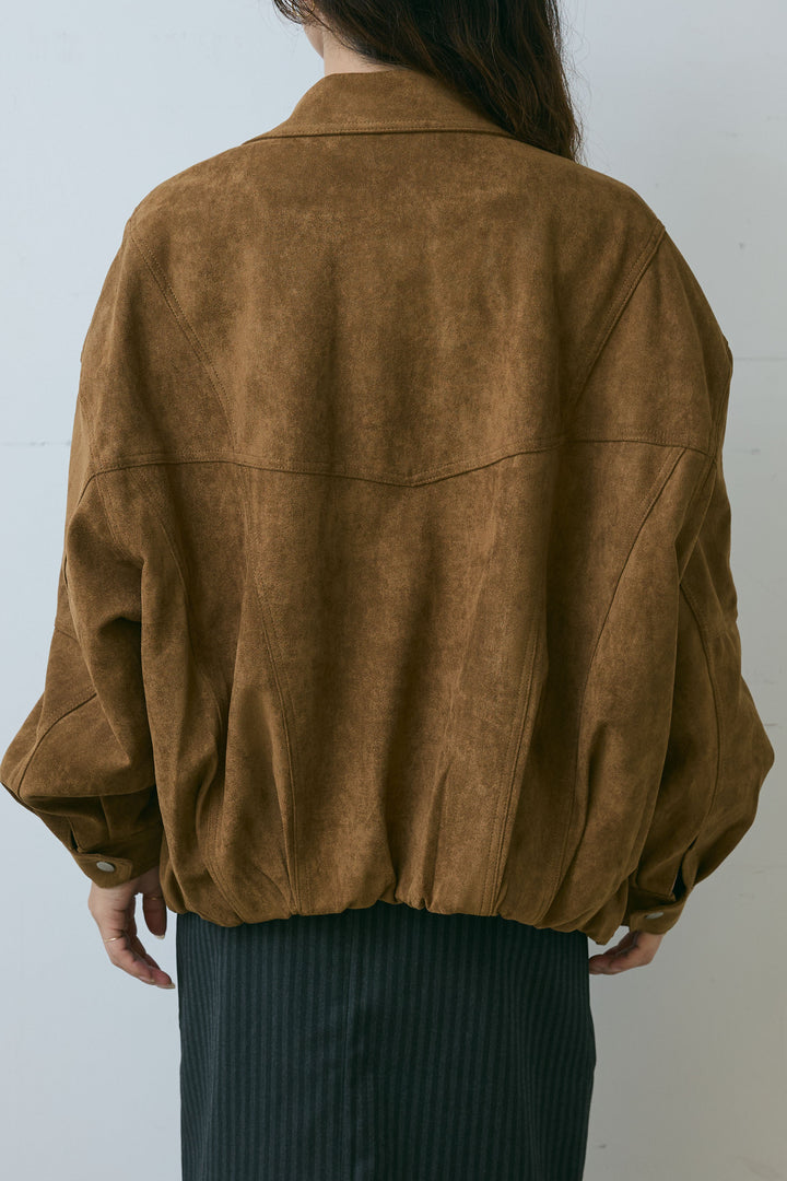 [予約/SET]フェイクスウェードブルゾン+タイつきVネックニットPO(2set)