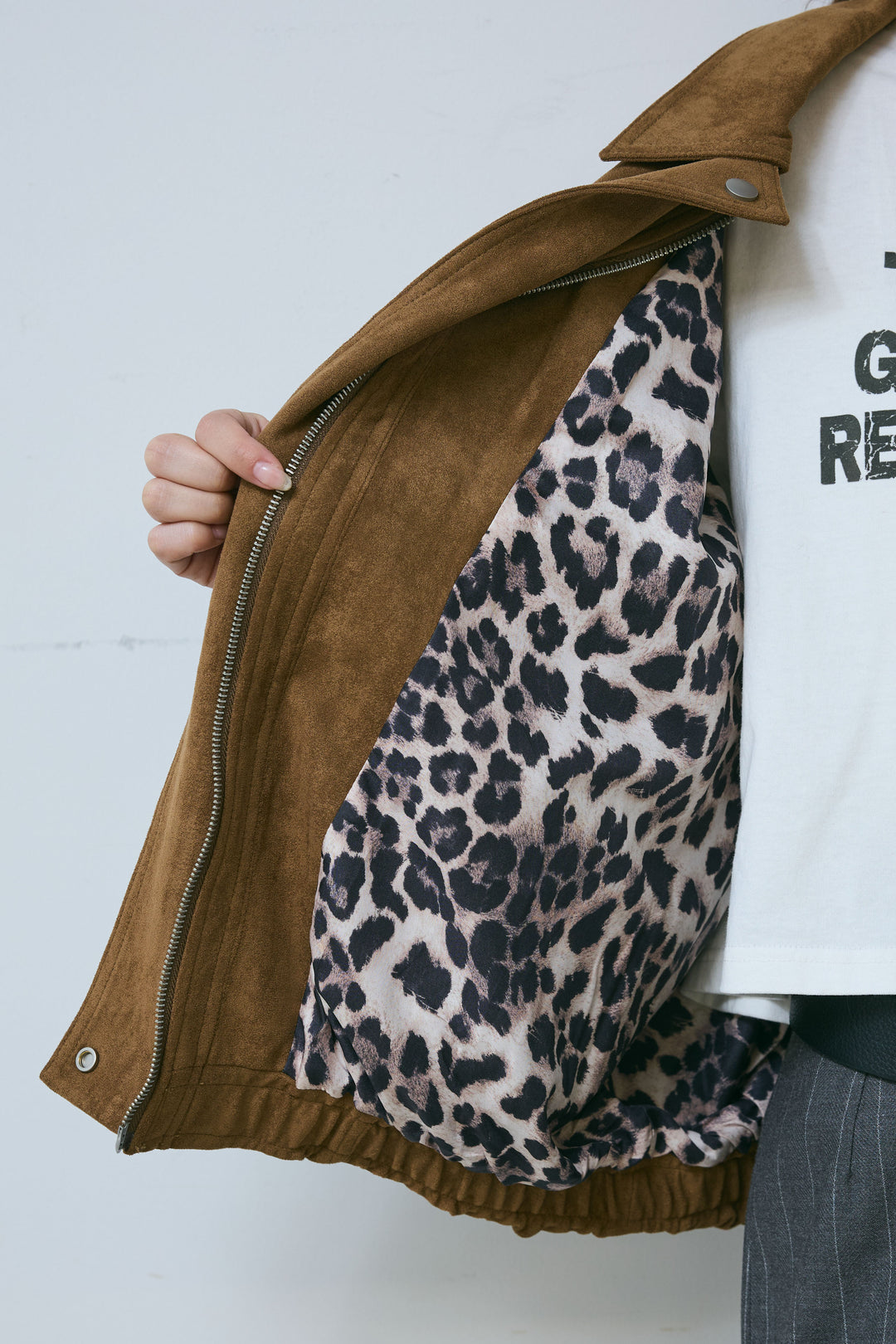 [予約/SET]フェイクスウェードブルゾン+サイドポケットカーブフォルムパンツ(2set)