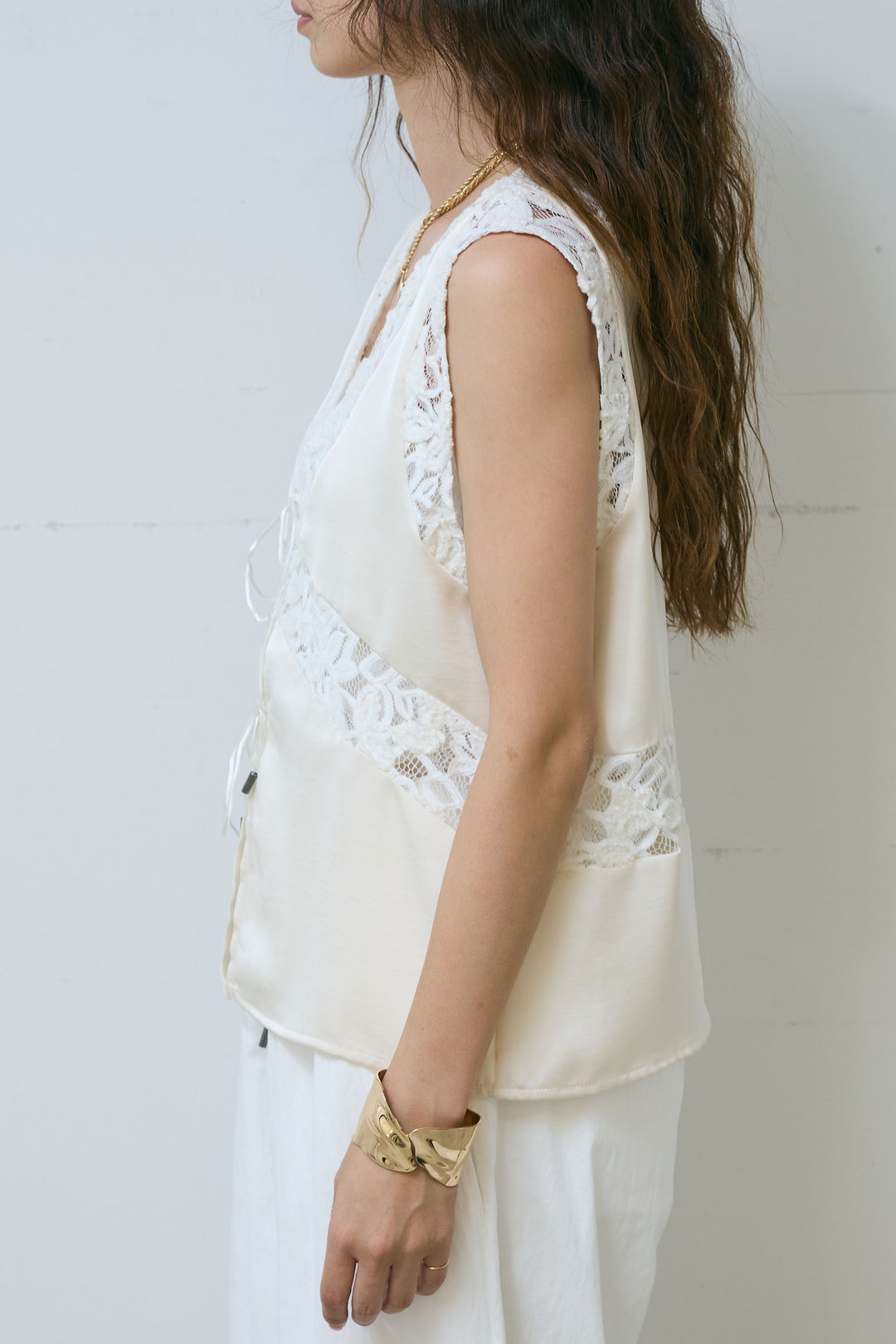 [予約]ベロアレースサテンブラウス