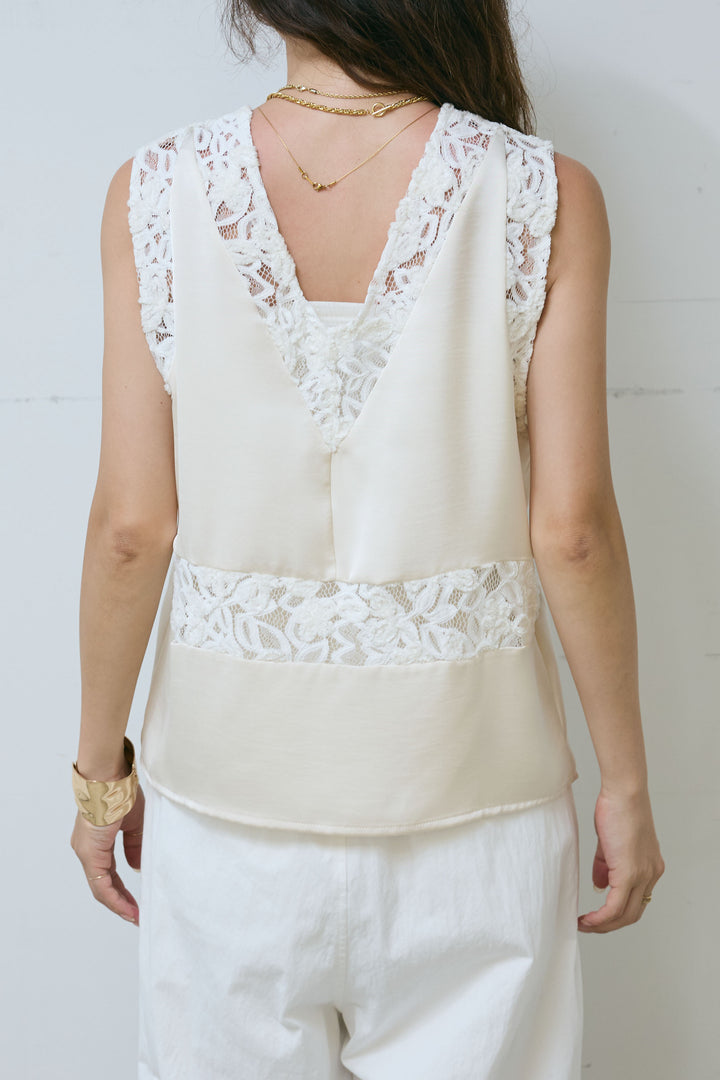 [予約/SET]フェイクスウェードブルゾン+ベロアレースサテンブラウス(2set)