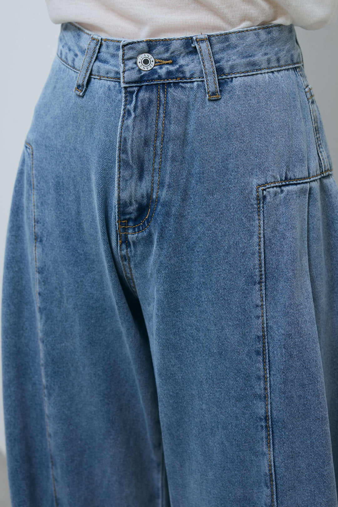 [予約/SET]エポーレット付きスウェードライクブルゾン+サイド切り替えデニム(2set)