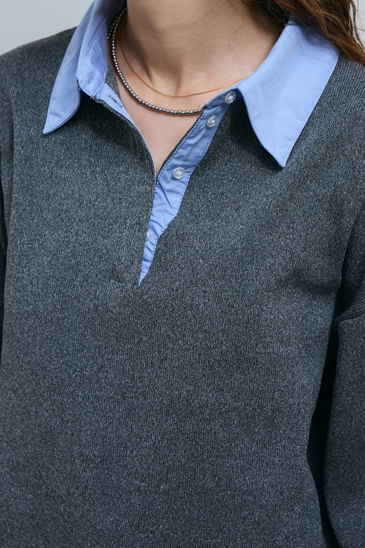 [予約]プレッピーコントラストニット