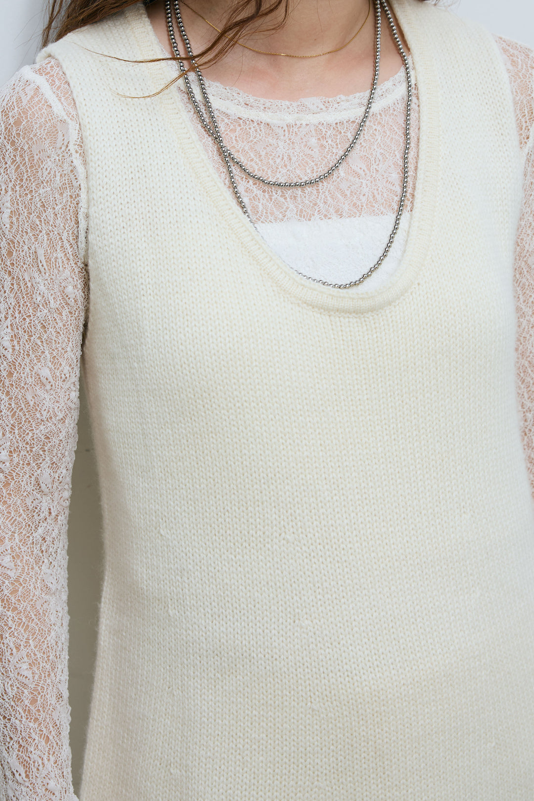 [予約/SET]裾フリンジノースリニット+ニットワイドパンツ(2set)