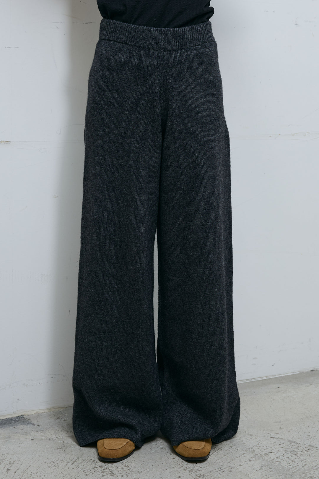 [予約/SET]裾フリンジノースリニット+ニットワイドパンツ(2set)