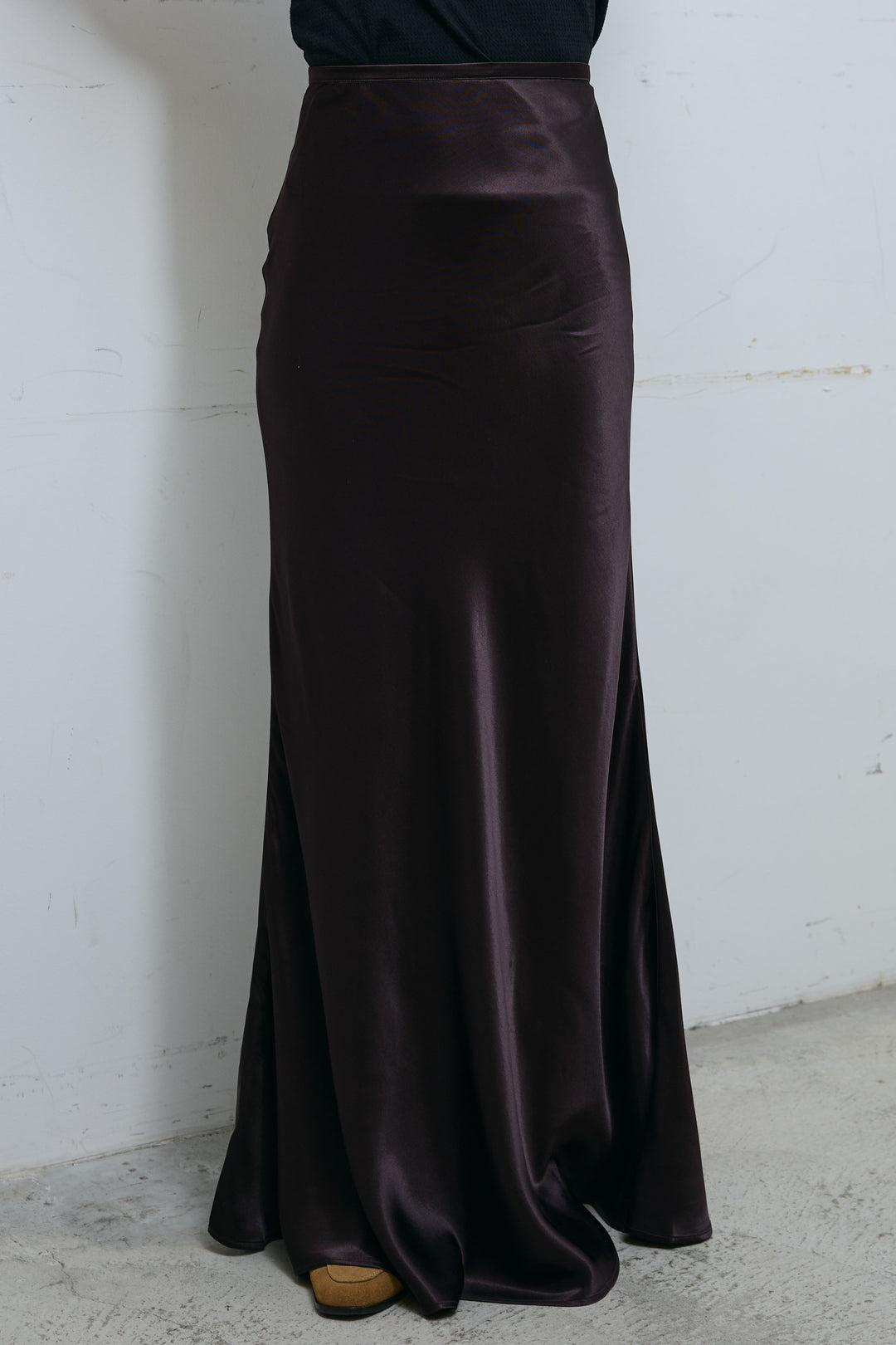 [予約/SET]シアールーズボーダーニット+サテンナロースカート(2set)