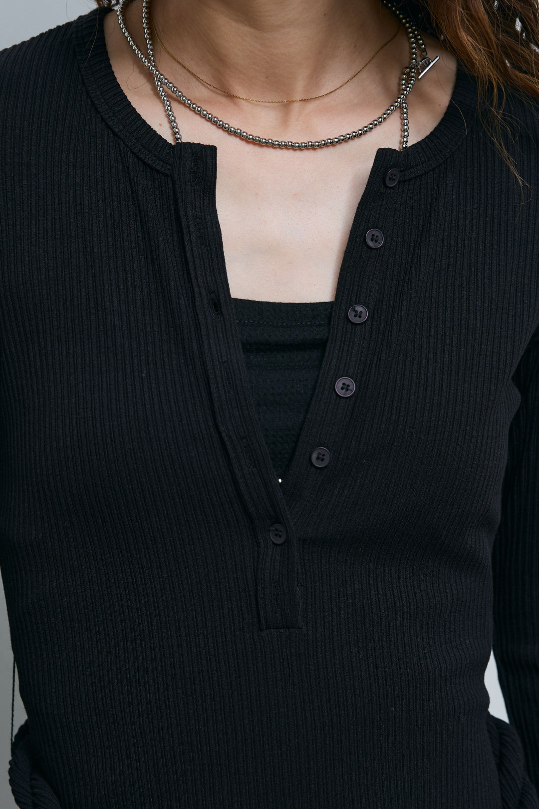 [予約]ブレイデットベルトつきヘンリーネックワンピ