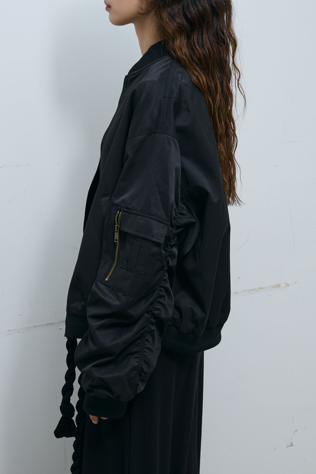 [予約/SET]袖ボリュームMA1+ピグメントロゴショート丈T+ニットマキシスカート(3set)