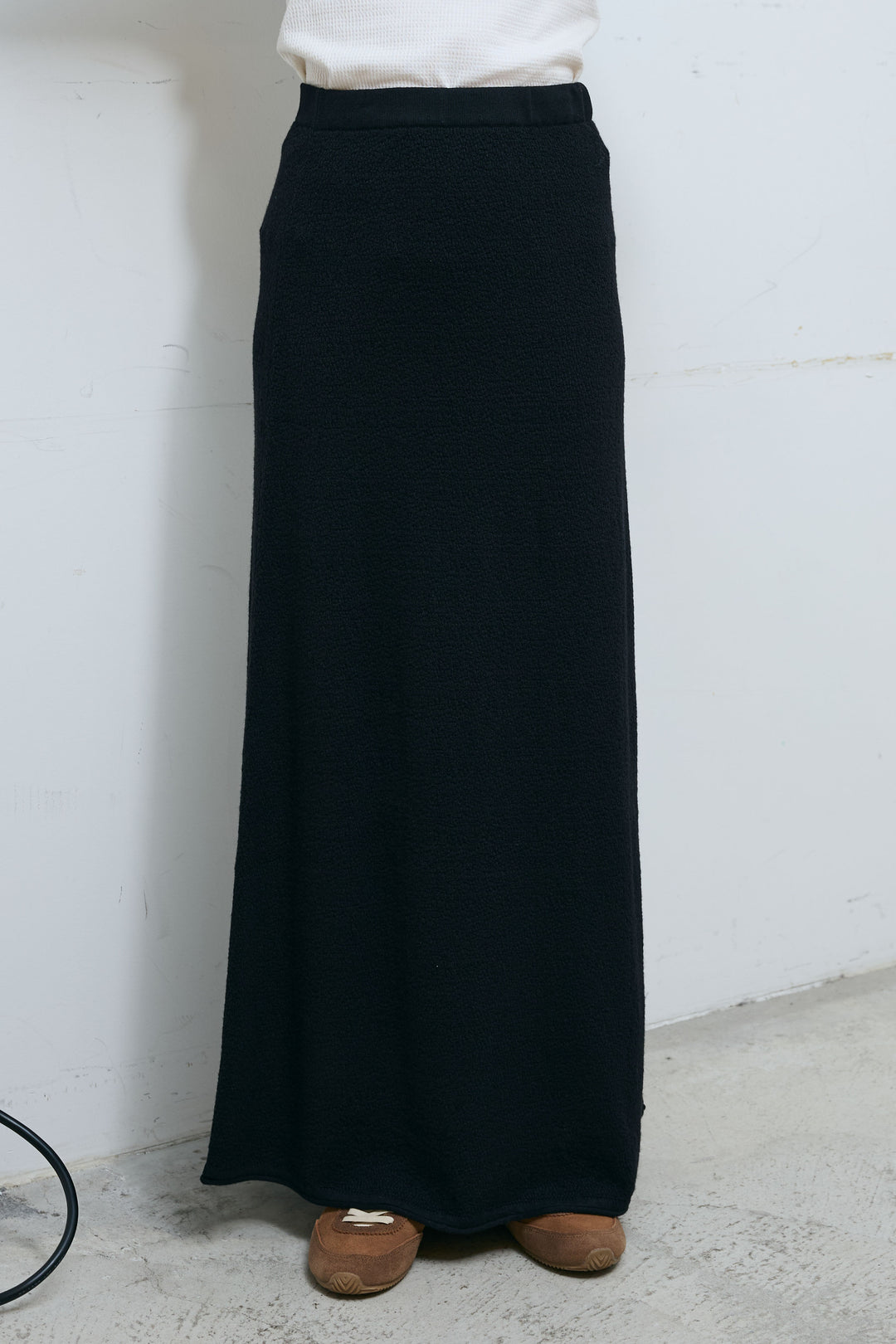 [予約/SET]ライン編みニットラップ+ニットマキシスカート(2set)