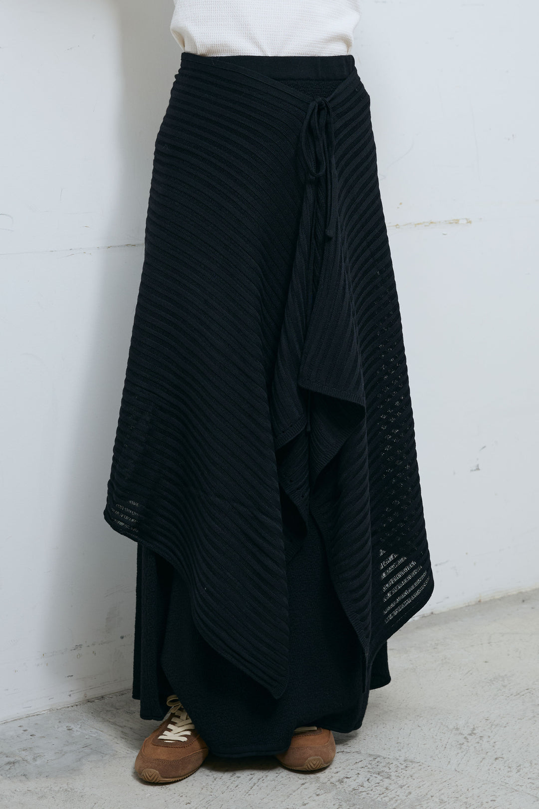 [予約/SET]ライン編みニットラップ+ニットマキシスカート(2set)