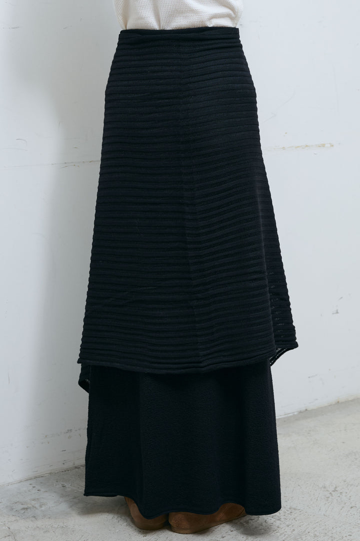 [予約/SET]ライン編みニットラップ+ニットマキシスカート(2set)