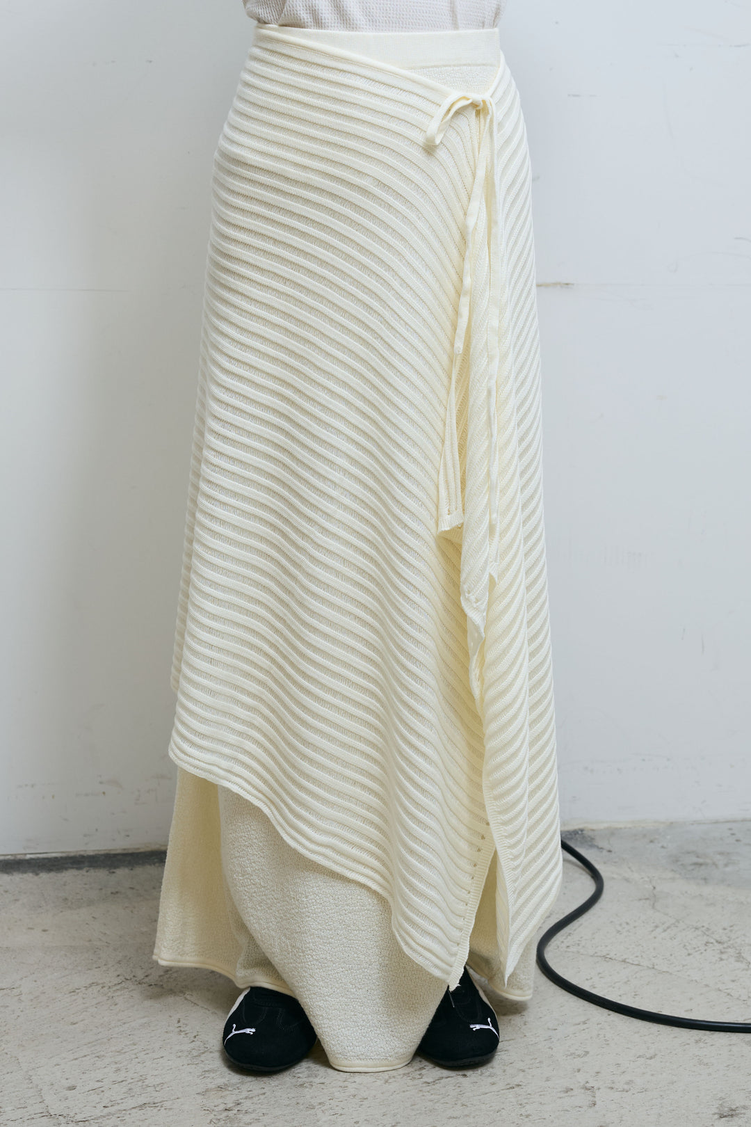 [予約]ライン編みニットラップ