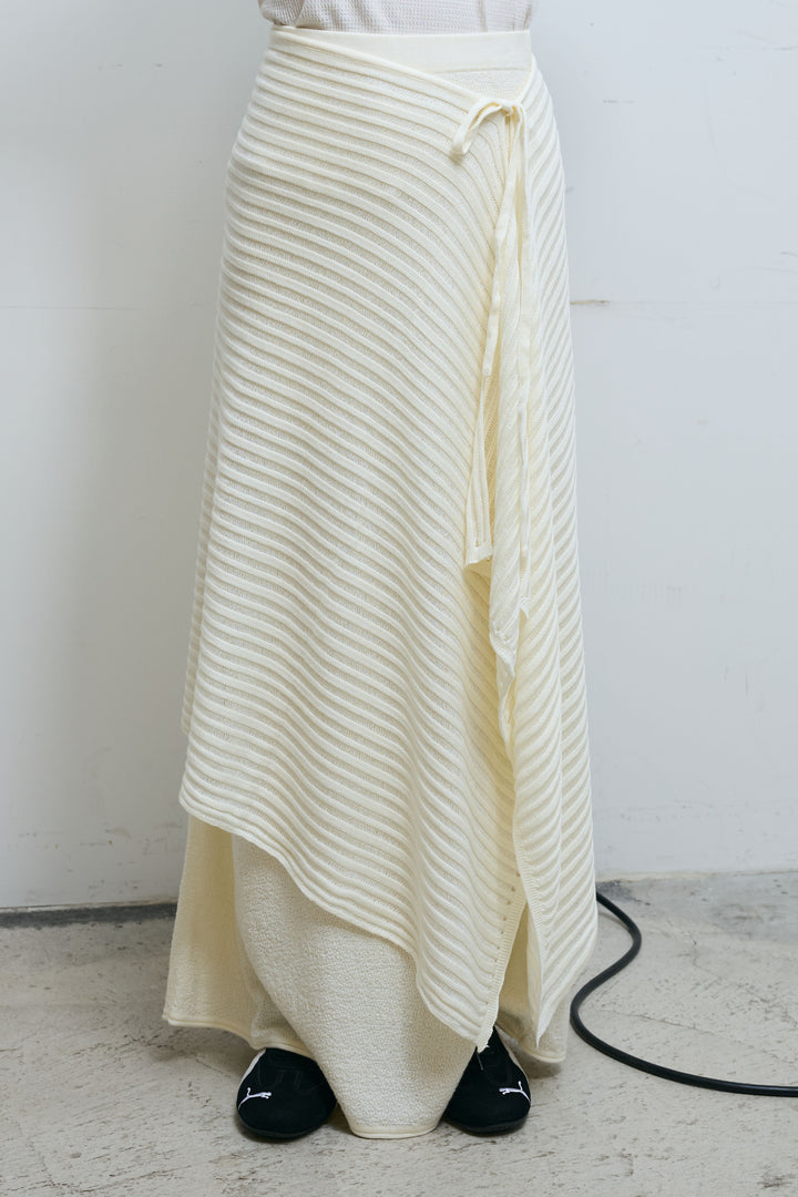 [予約]ライン編みニットラップ