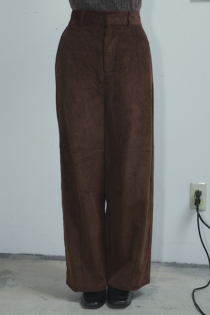 [予約]細畝コーデュロイカーブパンツ