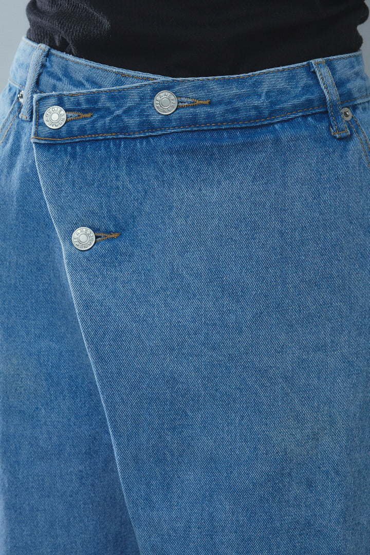 [予約/SET]ショートテディベアコート+オーバーサイズデニムシャツ+アシメウエストデニム(3set)