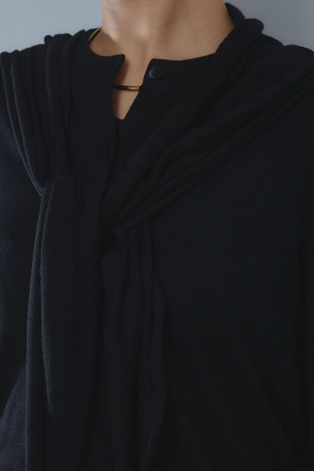 [予約/SET]スカーフセットウール混カーデ+アシメウエストデニム(2set)