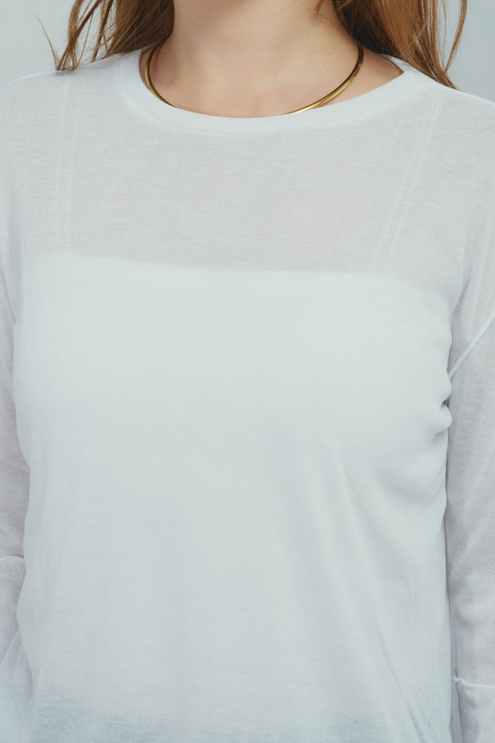 [予約]袖レースレイヤードプルオーバー