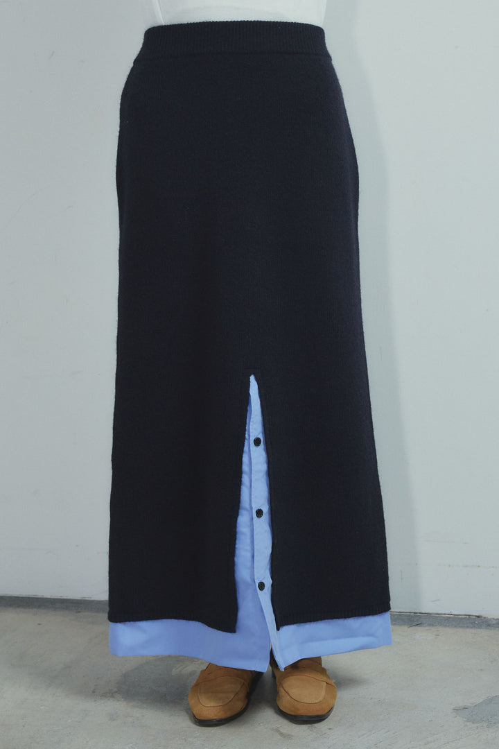 [予約]シャツレイヤードライクニットスカート